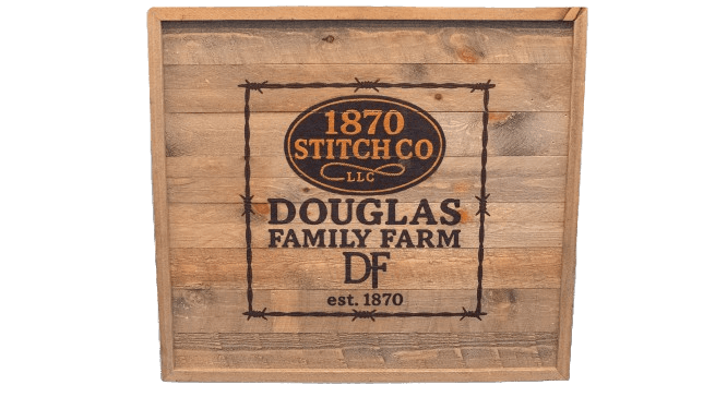 1870 Stitch Co. wooden sign